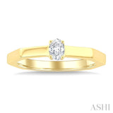 1/5 Ctw Hexagon Shank Oval Cut Diamond Fashion Ring in 14K Yellow Gold