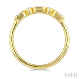 1/2 Ctw Bezel set Octagon and Round Cut Diamond Band in 14K Yellow Gold