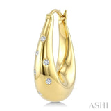 1/6 Ctw Round Cut Diamond Aeris Gold Mosaic Hoop Earrings in 10K Yellow Gold