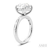 1/3 Ctw Akari Circular Shape, Baguette and Round Cut Diamond Semi Mount Engagement Ring in 14K White Gold