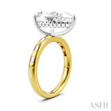 1/3 Ctw Pear Shape Baguette and Round Cut Diamond Semi-Mount Engagement Ring in 14K Yellow and White Gold