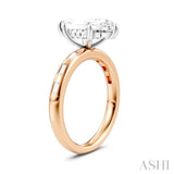 1/4 Ctw Marquise Shape Baguette and Round Cut Diamond Semi-Mount Engagement Ring in 14K Rose and White Gold