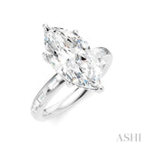 1/4 Ctw Marquise Shape Baguette and Round Cut Diamond Semi-Mount Engagement Ring in 14K White Gold