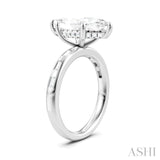 1/4 Ctw Marquise Shape Baguette and Round Cut Diamond Semi-Mount Engagement Ring in 14K White Gold