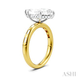1/4 Ctw Marquise Shape Baguette and Round Cut Diamond Semi-Mount Engagement Ring in 14K Yellow and White Gold