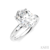 1/3 Ctw Akari Oval Shape Baguette and Round Cut Diamond Semi Mount Engagement Ring in 14K White Gold