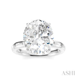 1/3 Ctw Oval Shape Baguette and Round Cut Diamond Semi-Mount Engagement Ring in 14K White Gold