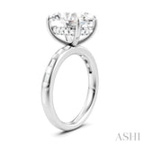 1/3 Ctw Oval Shape Baguette and Round Cut Diamond Semi-Mount Engagement Ring in 14K White Gold