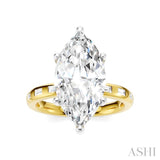 1/3 Ctw Akari Marquise Shape Baguette and Round Cut Diamond Semi Mount Engagement Ring in 14K Yellow and White Gold