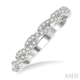 1/4 Ctw Entwined Round Cut Diamond Stackable Twist Band in 14K White Gold