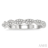 1/4 Ctw Entwined Round Cut Diamond Stackable Twist Band in 14K White Gold