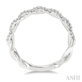 1/4 Ctw Entwined Round Cut Diamond Stackable Twist Band in 14K White Gold