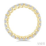 2 1/4 Ctw North-South Set Oval Cut Diamond Eternity Wedding Band in 14K Yellow Gold