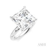 1/3 Ctw Princess Shape Baguette and Round Cut Diamond Semi-Mount Engagement Ring in 14K White Gold