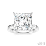 1/3 Ctw Princess Shape Baguette and Round Cut Diamond Semi-Mount Engagement Ring in 14K White Gold