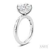 1/4 Ctw Round Shape Baguette and Round Cut Diamond Semi-Mount Engagement Ring in 14K White Gold