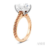 1/10 Ctw Princess Shape Round Cut Diamond Akari Wheat Shank Semi-Mount Engagement Ring in 14K Rose and White Gold