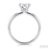 1/2 Ctw Lovebright Oval Shape Round Cut Diamond Cluster Ring in 14K White Gold