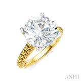 1/10 Ctw Circular Shape Round Cut Diamond Akari Wheat Shank Semi-Mount Engagement Ring in 14K Yellow and White Gold