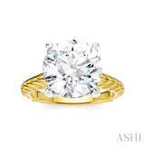 1/10 Ctw Circular Shape Round Cut Diamond Akari Wheat Shank Semi-Mount Engagement Ring in 14K Yellow and White Gold