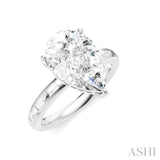 1/3 Ctw Pear Shape Baguette and Round Cut Diamond Semi-Mount Engagement Ring in 14K White Gold