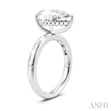 1/3 Ctw Pear Shape Baguette and Round Cut Diamond Semi-Mount Engagement Ring in 14K White Gold