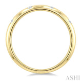 1/10 Ctw Round Cut Diamond Flush Set Mosaic Dome Bold Band in 10K Yellow Gold