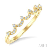1/8 Ctw Round Cut Diamond Wave Stackable Band in 10K Yellow Gold