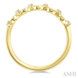 1/8 Ctw Round Cut Diamond Wave Stackable Band in 10K Yellow Gold
