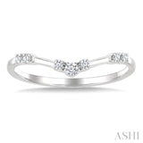 1/10 Ctw Chevron Round Cut Diamond Fashion Band in 14K White Gold