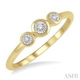 1/20 Ctw Triple Circle Round Cut Diamond Promise Ring in 10K Yellow Gold
