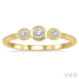 1/20 Ctw Triple Circle Round Cut Diamond Promise Ring in 10K Yellow Gold