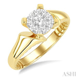 1/3 Ctw Lovebright Tapered Open Center Circular Shape Round Cut Diamond Fashion Ring in 14K Yellow and White Gold