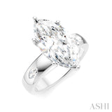 1/4 Ctw Akari Marquise and Round Cut Diamond Semi Mount Engagement Ring in 14K White Gold