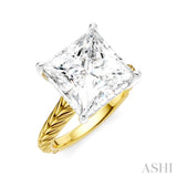 1/8 Ctw Princess Shape Round Cut Diamond Akari Wheat Shank Semi-Mount Engagement Ring in 14K Yellow and White Gold