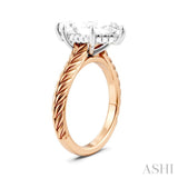 1/10 Ctw Marquise Shape Round Cut Diamond Akari Wheat Shank Semi-Mount Engagement Ring in 14K Rose and White Gold