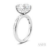 1/3 Ctw Oval Shape Baguette and Round Cut Diamond Semi-Mount Engagement Ring in 14K White Gold