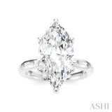 1/3 Ctw Akari Marquise Shape Baguette and Round Cut Diamond Semi Mount Engagement Ring in 14K White Gold