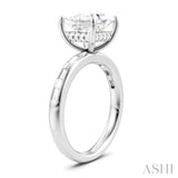 1/3 Ctw Akari Princess Shape Baguette and Round Cut Diamond Semi Mount Engagement Ring in 14K White Gold