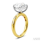 1/3 Ctw Akari Circular Shape, Baguette and Round Cut Diamond Semi Mount Engagement Ring in 14K Yellow and White Gold