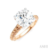 1/20 Ctw Circular Shape Round Cut Diamond Akari Wheat Shank Semi-Mount Engagement Ring in 14K Rose and White Gold