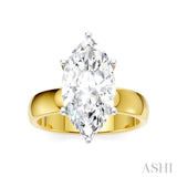 1/10 Ctw Akari Marquise Shape Round Cut Diamond Semi Mount Engagement Ring in 14K Yellow and White Gold