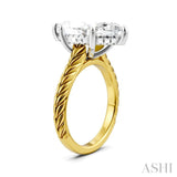 1/8 Ctw Marquise Shape Round Cut Diamond Akari Wheat Shank Semi-Mount Engagement Ring in 14K Yellow and White Gold