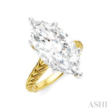 1/8 Ctw Marquise Shape Round Cut Diamond Akari Wheat Shank Semi-Mount Engagement Ring in 14K Yellow and White Gold