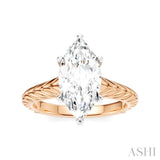 1/10 Ctw Marquise Shape Round Cut Diamond Akari Wheat Shank Semi-Mount Engagement Ring in 14K Rose and White Gold