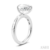 1/3 Ctw Akari Pear Shape Baguette and Round Cut Diamond Semi Mount Engagement Ring in 14K White Gold