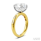 1/3 Ctw Oval Shape Baguette and Round Cut Diamond Semi-Mount Engagement Ring in 14K Yellow and White Gold