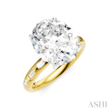1/3 Ctw Oval Shape Baguette and Round Cut Diamond Semi-Mount Engagement Ring in 14K Yellow and White Gold