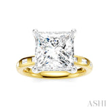 1/3 Ctw Princess Shape Baguette and Round Cut Diamond Semi-Mount Engagement Ring in 14K Yellow and White Gold