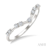 1/5 Ctw Chevron Spaced Round Cut Diamond Fashion Band in 14K White Gold